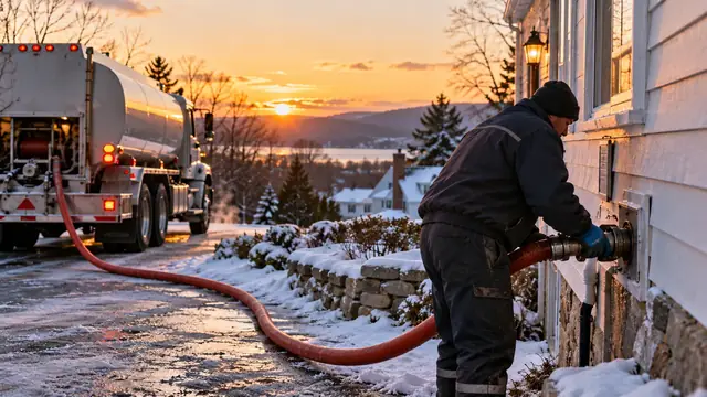 AI-generated illustration of a home-heating oil delivery